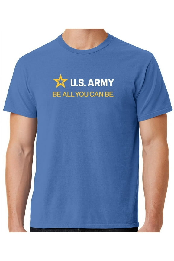 Mens US Army Strip White Tee Shirt, XL Blue Moon