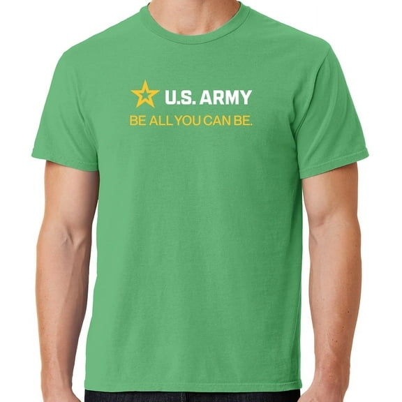 Mens US Army Strip White Tee Shirt, XL Guacamole Green