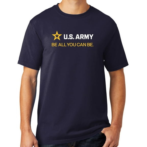 Mens US Army Strip White Tee Shirt, XL True Navy Blue