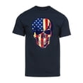 thumbnail image 1 of Mens US Flag Skull Short-Sleeve T-Shirt - Navy - 2X-Large, 1 of 1