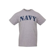 Mens US Navy Heather Grey Short-Sleeve T-Shirt - Small