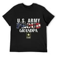 thumbnail image 1 of Mens US Proud Army Grandpa With American Flag Military Veteran T-Shirt Black, 1 of 5