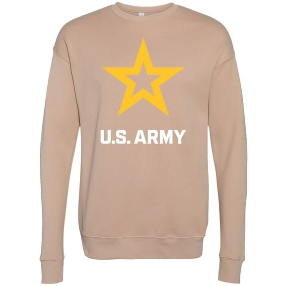 Mens US United States Army Logo Fleece Sweatshirt, Extra-Small Heather Sand Dune