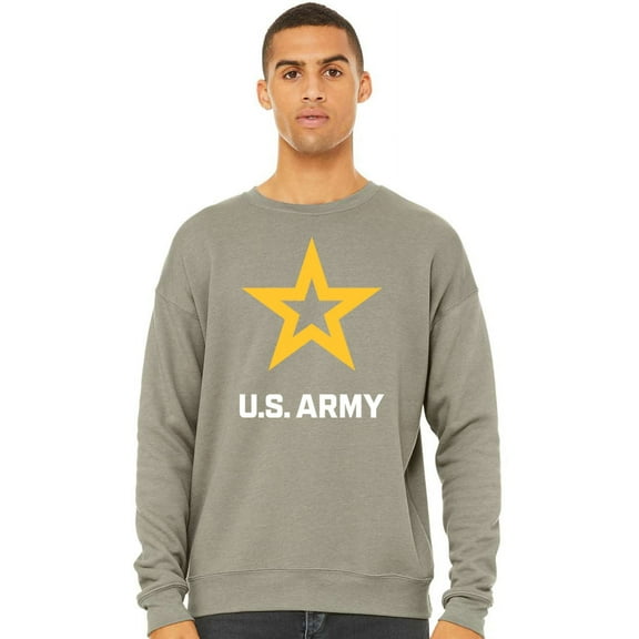 Mens US United States Army Logo Fleece Sweatshirt, Extra-Small Heather Stone