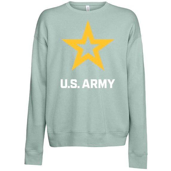 Mens US United States Army Logo Fleece Sweatshirt, Large Dusty Blue