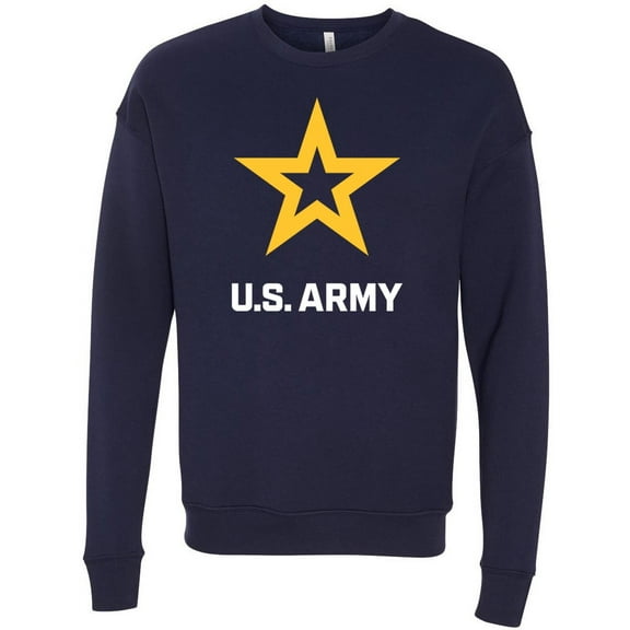 Mens US United States Army Logo Fleece Sweatshirt, Large Navy Blue
