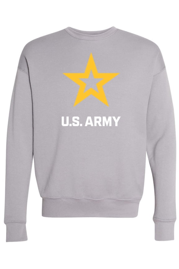 Mens US United States Army Logo Fleece Sweatshirt, Large Storm Gray