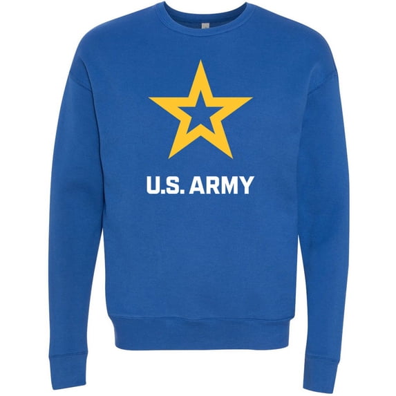 Mens US United States Army Logo Fleece Sweatshirt, XL Royal Blue