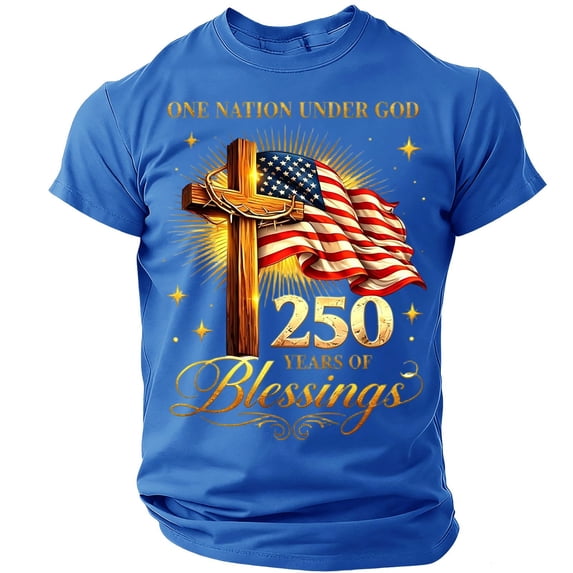 Mens USA 250th Anniversary Merchandise T-Shirt 1776-2026 USA Flag Print Short Sleeve Graphic Tees