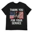 thumbnail image 1 of Mens USA Flag Thank You for Your Service - Memorial Veterans Day T-Shirt Black, 1 of 5