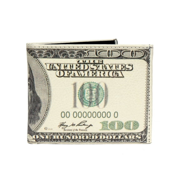 Mens USA Old $100 Dollar Bill Wallet Credit Card Holder and ID Display