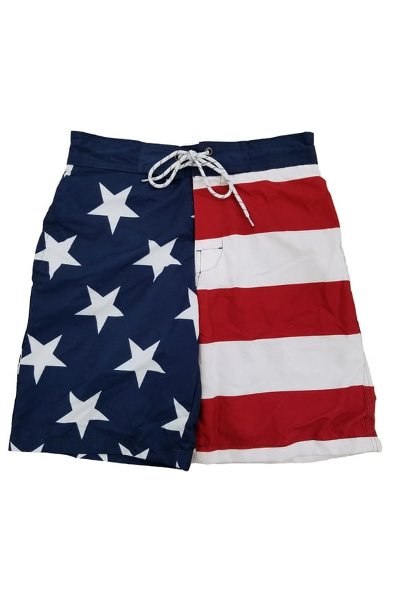 Mens USA Patriotic US Flag American Flag Swim Trunks Board Shorts XL