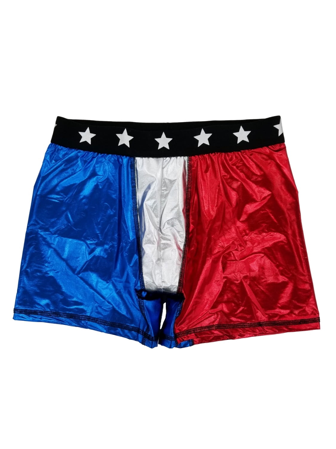Mens USA Patriotic US Flag Americana Underwear Lamé Boxer Briefs XXL 
