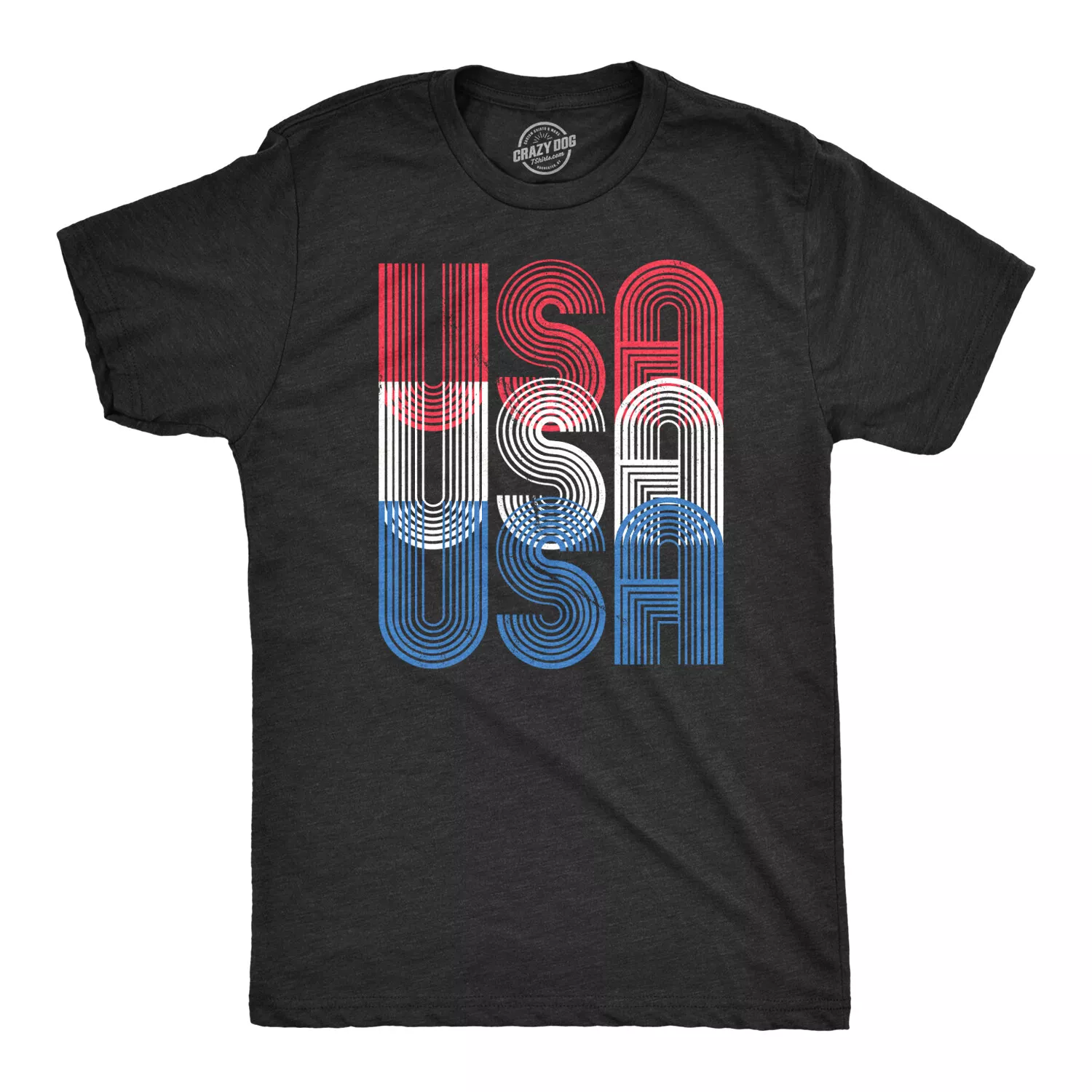 Mens USA USA USA Funny T shirts Red White Blue Retro Designs Cool
