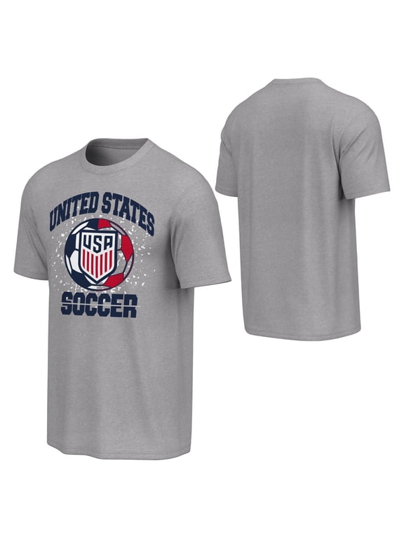 United States Men's National Team USMNT USA Men's Gray Soccer Ball Tee