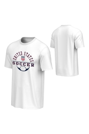 United States Men's National Team USMNT USA Men's White Soccer Ball Graphic Tee