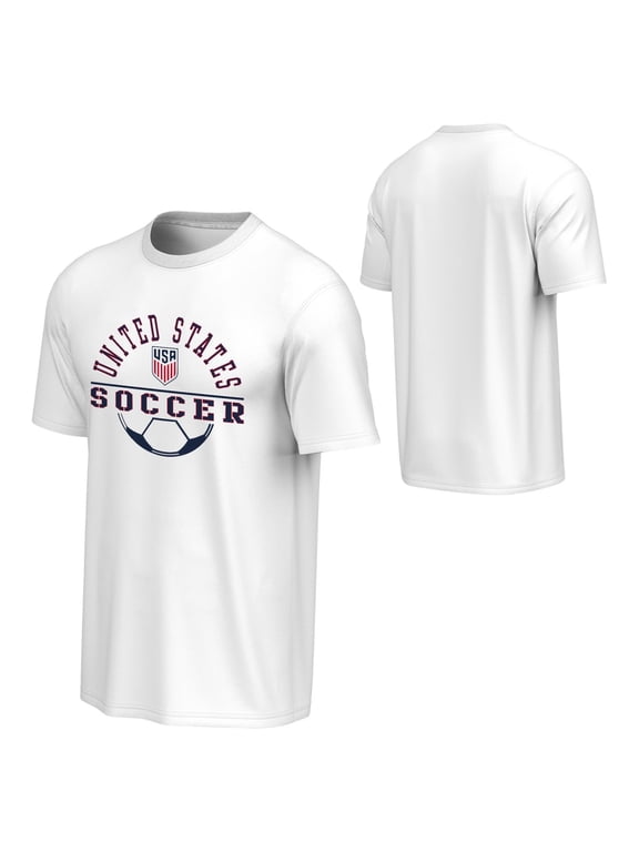 United States Men's National Team USMNT USA Men's White Soccer Ball Graphic Tee
