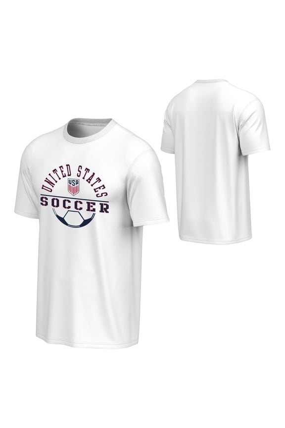 United States Men's National Team USMNT USA Men's White Soccer Ball Graphic Tee