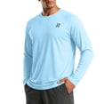 thumbnail image 1 of Mens UV Sun Protection Shirts Outdoor Long Sleeve Rash Guard for Fishing Hiking Swimming Running Light Blue 3XL, 1 of 8