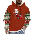 thumbnail image 1 of Mens Ugly Christmas Hoodies Plus Size Santa Claus Long Sleeve Sweatshirt Vacation Xmas Drawstring Pullover, 1 of 4