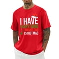 thumbnail image 1 of Mens Christmas Sweater Crewneck Holiday Themed Apparel Couple Matching Short Sleeve Mens Casual Clothing,Red,L, 1 of 5