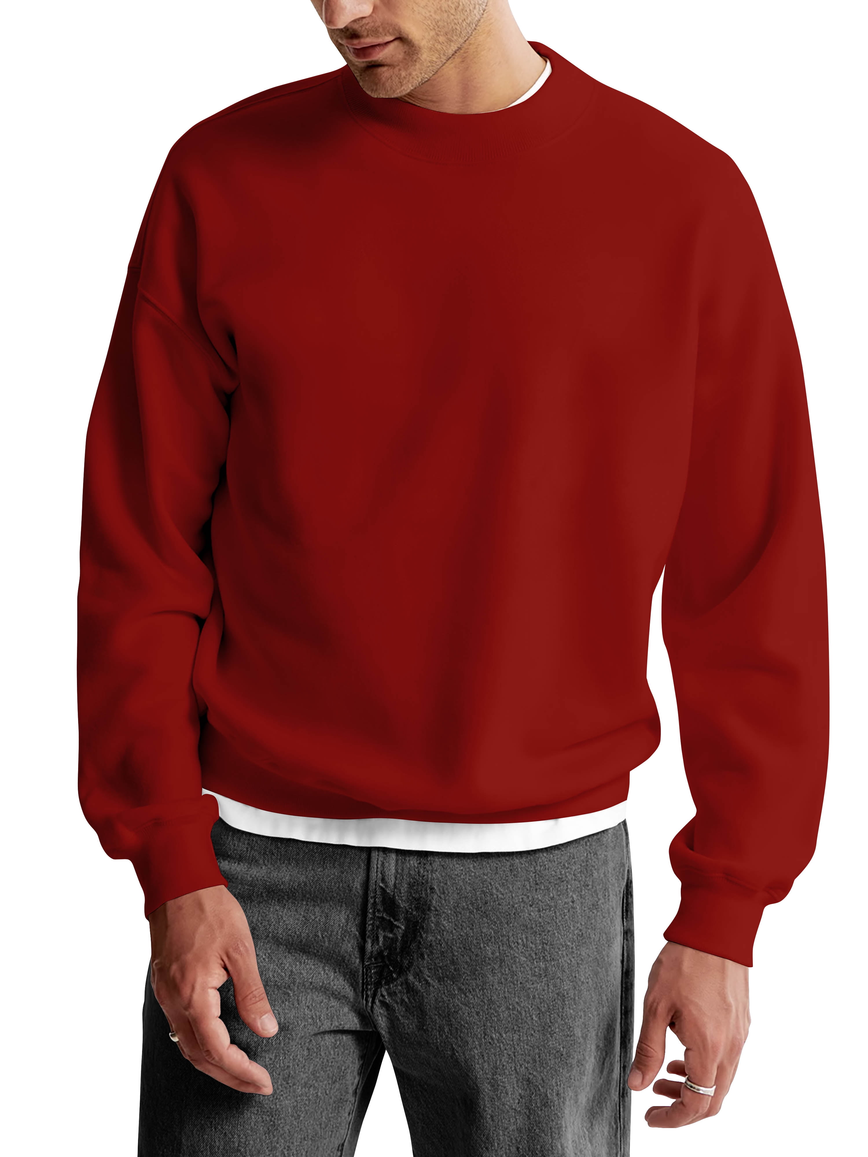 Mens Ultimate Heavyweight Crewneck Sweatshirt Pullover Fleece Sweater