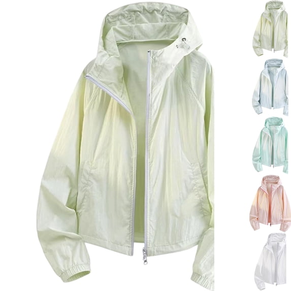 Mens Ultra Lightweight Sun Protection Jacket Athletic Running Hooded Quick Dry Windproof Coat for Golf Cycling Training Outdoor Sport, Green, XXL