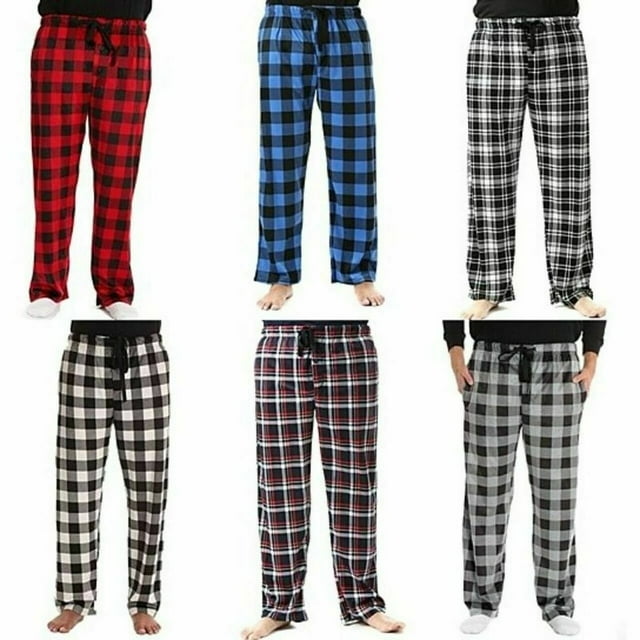 Mens UltraSoft Cozy Flannel Fleece Plaid Pajama Sleep Bottom Lounge