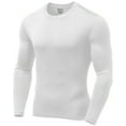 thumbnail image 1 of Mens Ultra Soft Thermal Shirt - Compression Baselayer Crew Neck Top - Fleece Lined Long Sleeve Underwear , White, 2XL, 1 of 4