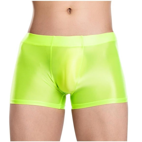 Mens Ultra Stretch Boxer Briefs Mid Waist Solid Color Underwear Sexy Soft Underwear