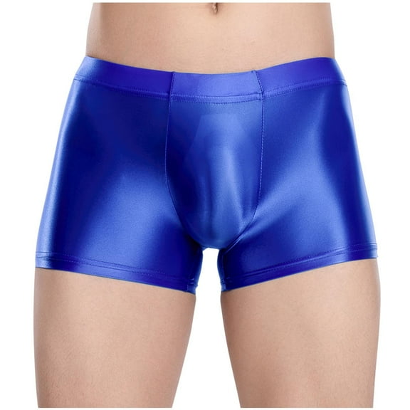 Mens Ultra Stretch Boxer Briefs Mid Waist Solid Color Underwear Sexy Soft Underwear