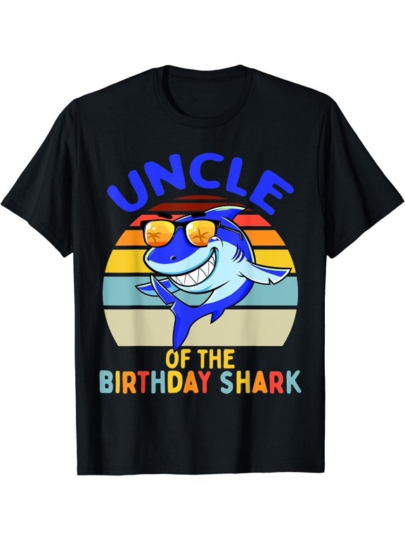 Mens Uncle of the Shark Birthday Matching Family T-Shirt, Unisex T-Shirt
