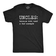 thumbnail image 1 of Mens Uncles Because Kids Need A Bad Example T Shirt Funny Family Brother Sarcastic Tee Graphic Tees, 1 of 9