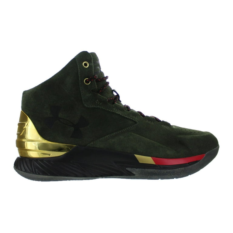 Mens Under Armour Curry Lux Mid Suede Downtown Green Metallic