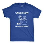 Mens Under New Management Funny Wedding Bachelor Party Novelty Tee For Guys Graphic Tees
