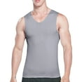 thumbnail image 1 of Mens Undershirts Tank Mens Muscle Tank Top Ice Silk Traceless Thin Breathable V-Neck Sleeveless Shirt,L, 1 of 4