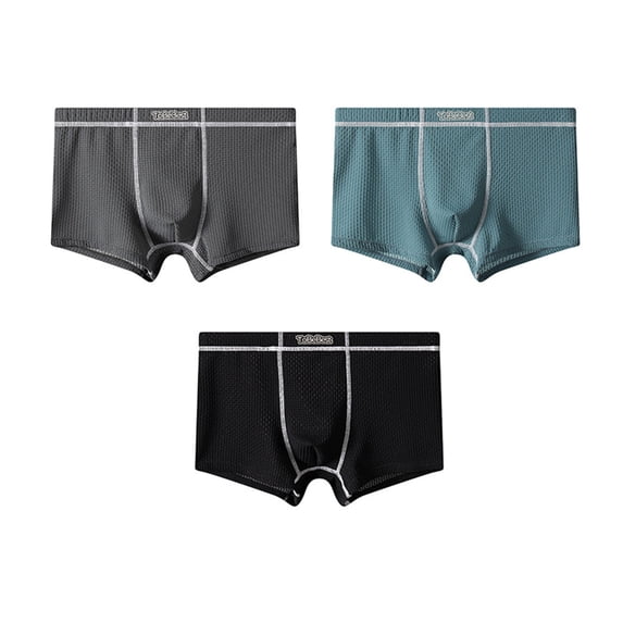 Mens Underwear 3 Pack Boxer Briefs Casual Lightweight Solid Color Stretchy Mid Waisted Multipack Breathable Athletic Workout Boxers