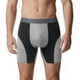 thumbnail image 1 of Mens Underwear Boxer Brief Athletic Moisture Wicking Longer Compression Boxer Shorts Chafing Design Running Sports Grey M, 1 of 6
