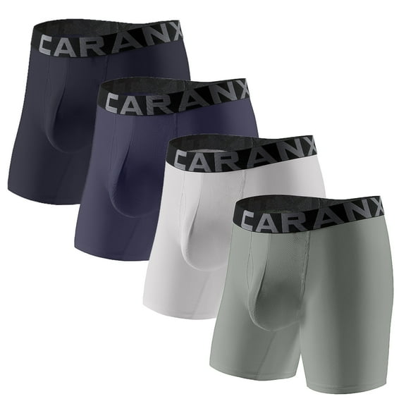 Mens Underwear Boxer Briefs 4 Pack Designed for Sports