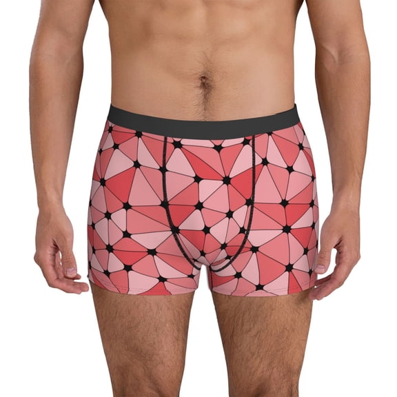 Mens Underwear Boxer Briefs - Abstract red pattern Comfort Breathable men's boxer briefs with Flex Waistband