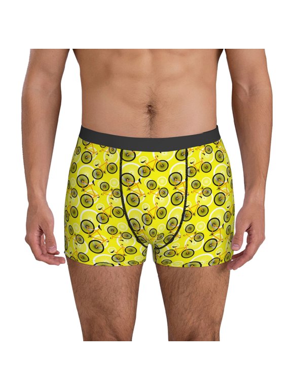 Mens Underwear Boxer Briefs - Bike Pattern Sassy Comfort Breathable men's boxer briefs with Flex Waistband