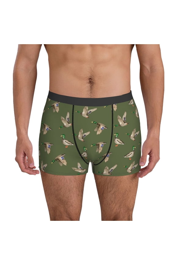 Mens Underwear Boxer Briefs - Birds Wild Ducks Comfort Breathable men's boxer briefs with Flex Waistband