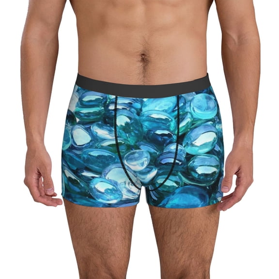Mens Underwear Boxer Briefs - Blue Kyanite Comfort Breathable men's boxer briefs with Flex Waistband