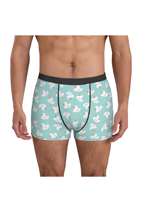 Mens Underwear Boxer Briefs - Cartoon Cute Duck Bubble_B Comfort Breathable men's boxer briefs with Flex Waistband