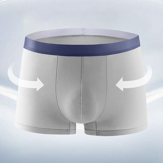 Mens Underwear Boxer Briefs Casual Solid Color Mid Waisted Stretchy Slim-Fit Breathable Athletic Workout Support Boxers