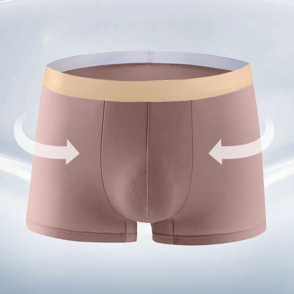 Mens Underwear Boxer Briefs Casual Solid Color Mid Waisted Stretchy Slim-Fit Breathable Athletic Workout Support Boxers