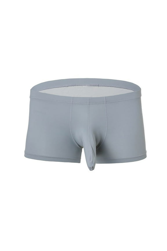 Mens Underwear Boxer Briefs Casual Stretchy Solid Color Breathable with Bulge-Pouch Mid Waisted Support Boxers