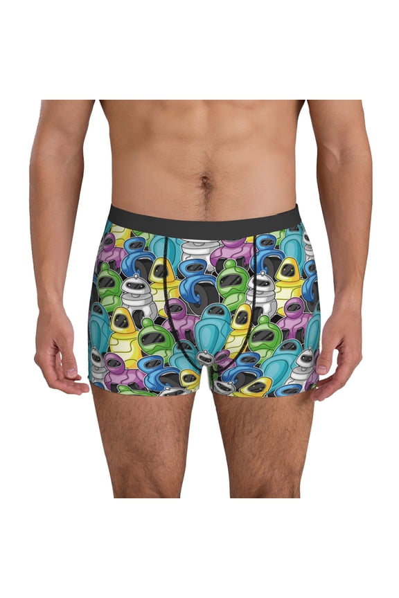 Mens Underwear Boxer Briefs - Color robot Comfort Breathable men's boxer briefs with Flex Waistband