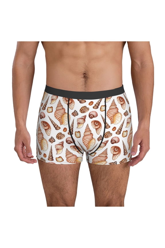 Mens Underwear Boxer Briefs - Conch Shell No.J919 Comfort Breathable men's boxer briefs with Flex Waistband