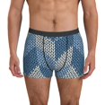 thumbnail image 1 of Mens Underwear Boxer Briefs - Cozy Knitted Blue Chevron Comfort Breathable men's boxer briefs with Flex Waistband, 1 of 7